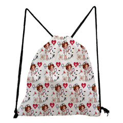 Nurse Printed Backpack Eco Reusable Drawstring Bags