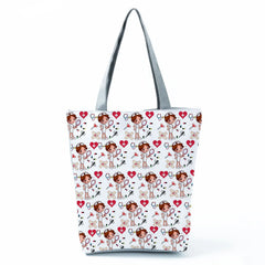Nurse Printed Handbag High Capacity Eco Reusable Shopping Bag