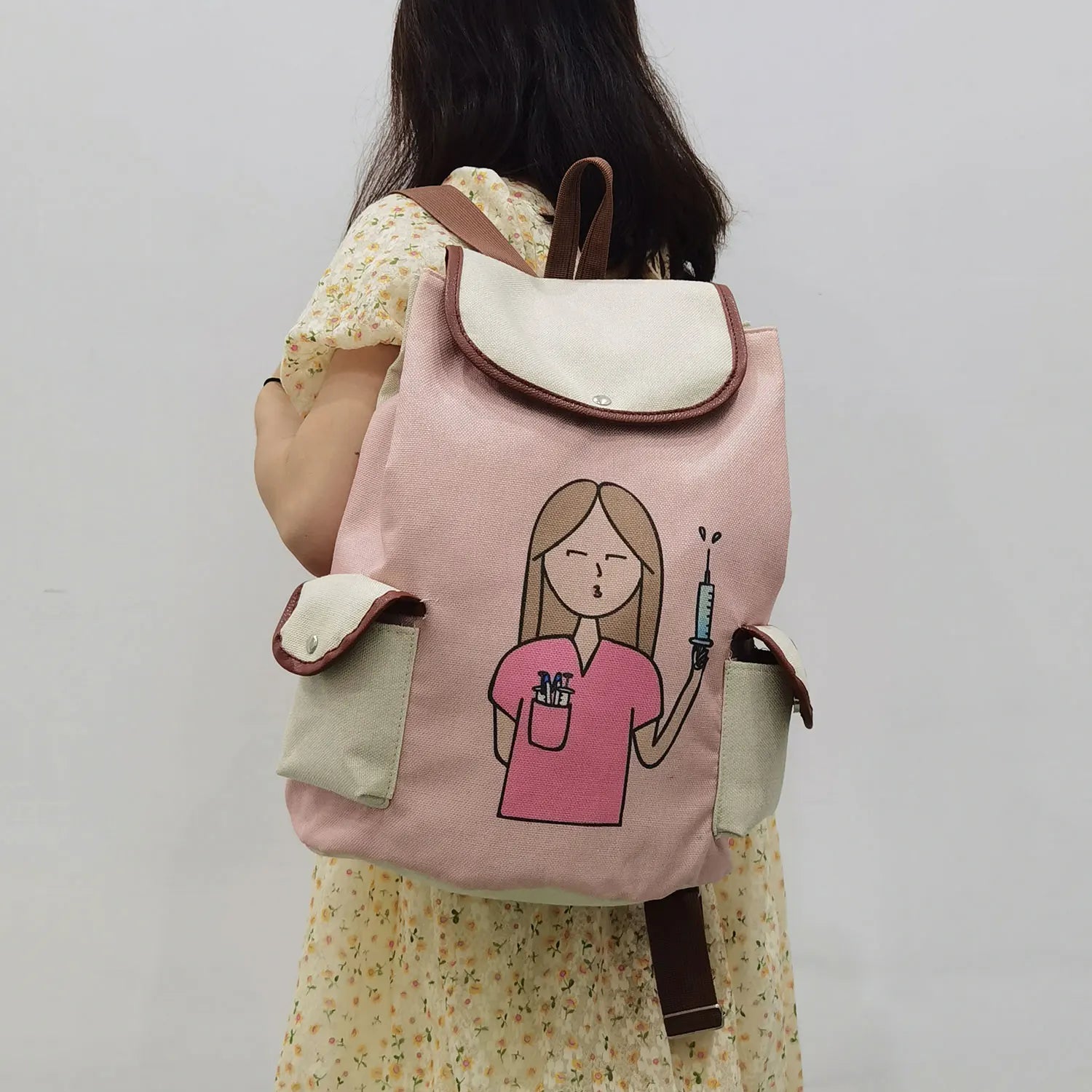 Nurse Printing Backpack Women's School Bag Men's Computer Shoulders Bags