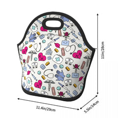 Nursing Pattern Neoprene Lunch Box for Women