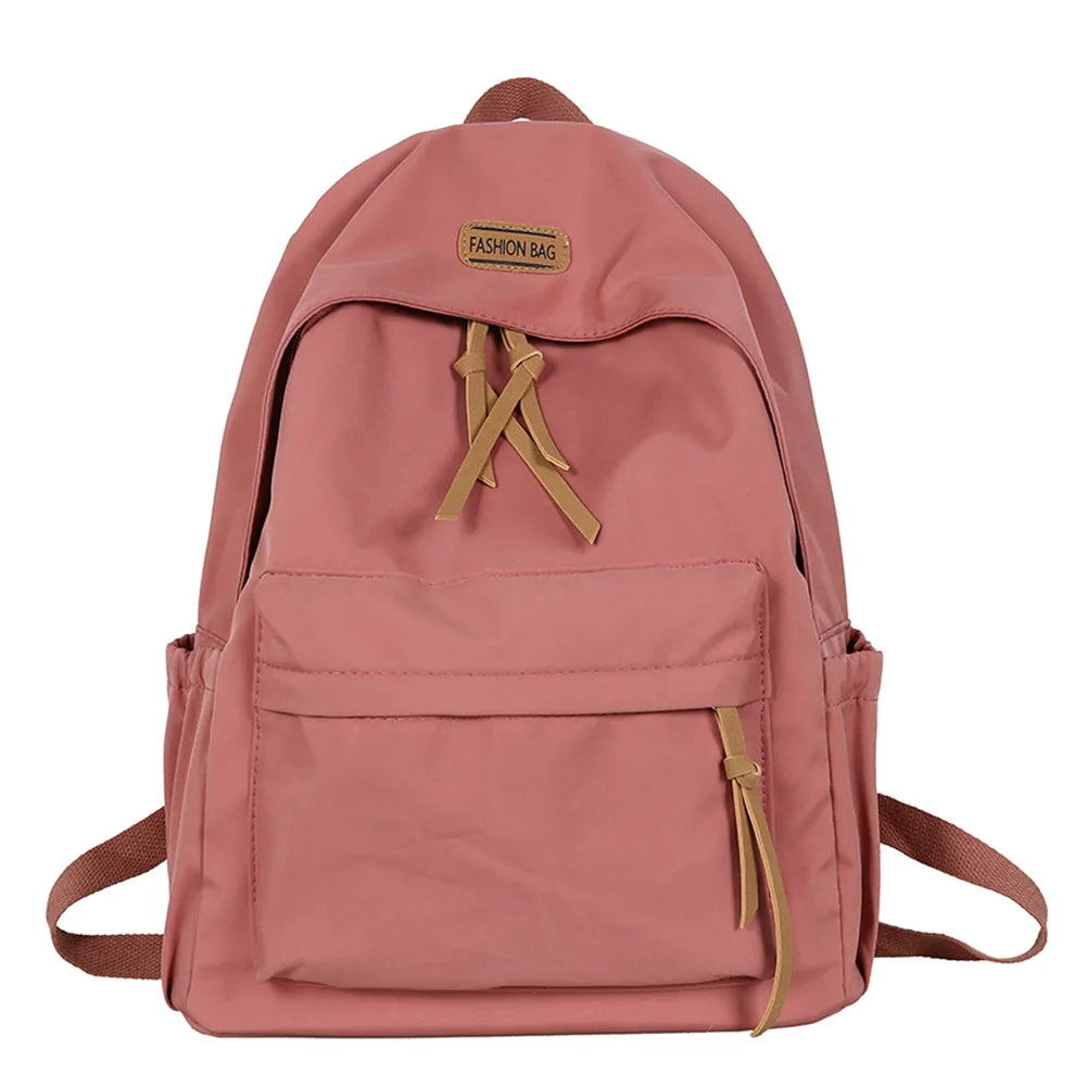 Nylon Backpack Boys Girls School Bookbag Student Solid Back Packs