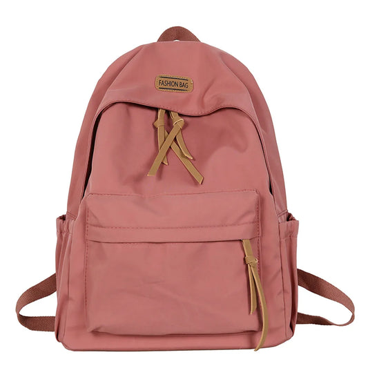 Nylon Backpack Boys Girls School Bookbag Student Solid Back Packs