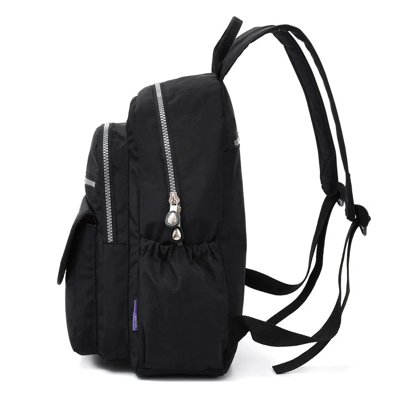 Waterproof Nylon Backpack Women Travel School Shoulder Bags