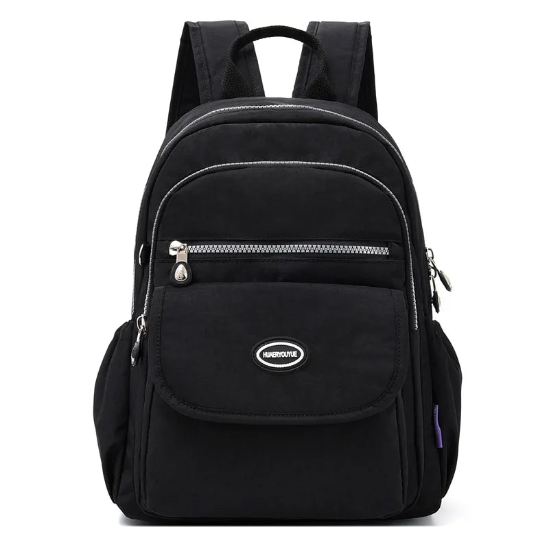 Waterproof Nylon Backpack Women Travel School Shoulder Bags