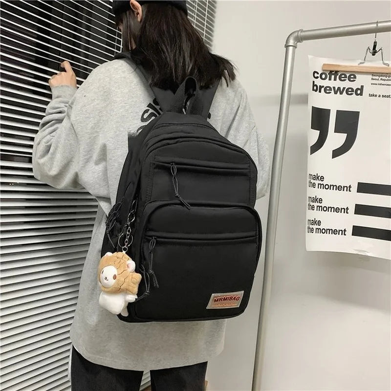 Nylon Backpack Women Casual College Style Shoulder Packbags