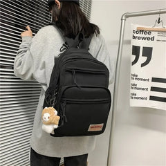 Nylon Backpack Women Casual College Style Shoulder Packbags