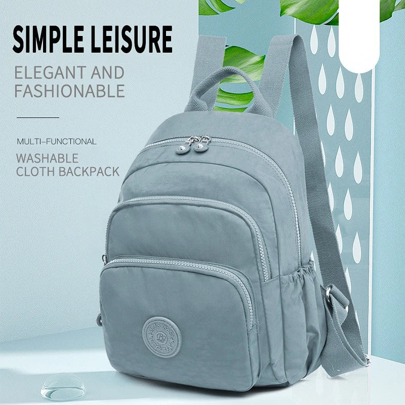 Nylon Backpack for Women Laptop Computer Large Capacity Book Bag
