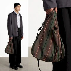 Nylon Check Casual Handbag Messenger Bag for Women