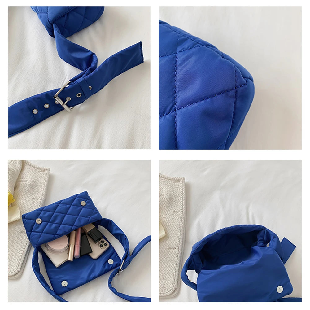 Nylon Padded Handbags Women Shoulder Bags Down Cotton Crossbody Bags