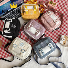 Nylon Crossbody Bags Womens Handbags Patchwork Students Style Mini Zipper