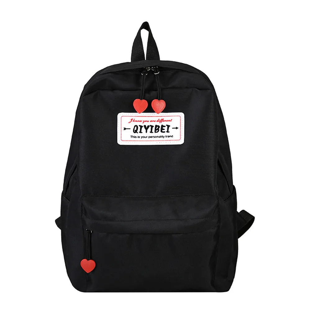 Nylon Solid Backpack Schoolbag for Teenage Girls Women Back Pack Large Capacity
