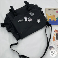 Nylon Crossbody Bag Large Capacity Handbag Solid Color Ladies Messenger