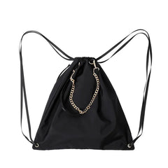 Nylon Drawstring Bags Men Women Chain Tassel Big Totes Backpacks