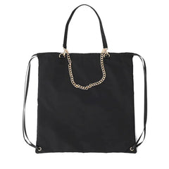 Nylon Drawstring Bags Men Women Chain Tassel Big Totes Backpacks