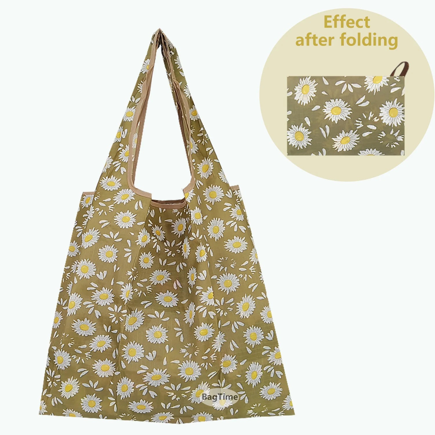 Nylon Eco Shopping Bags Storage Sturdy Flowers Portable Grocery Reusable