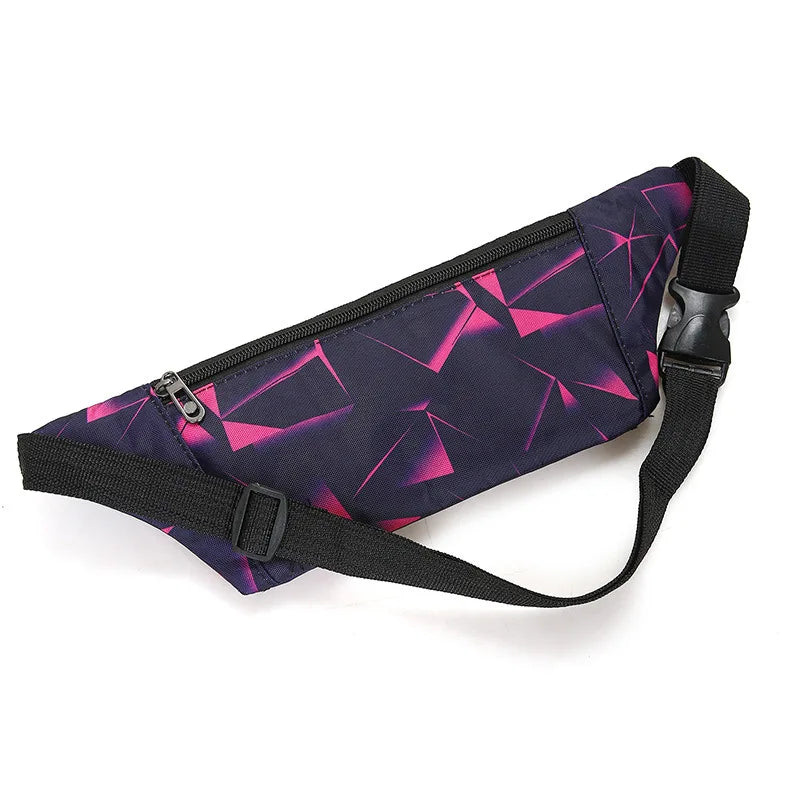 Nylon Fanny Pack Waist Banana Bag with Earphone Hole