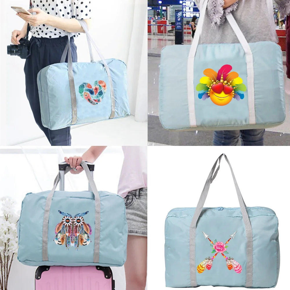 Nylon Foldable Feather Travel Bags Weekend Organizer Clothes Storage