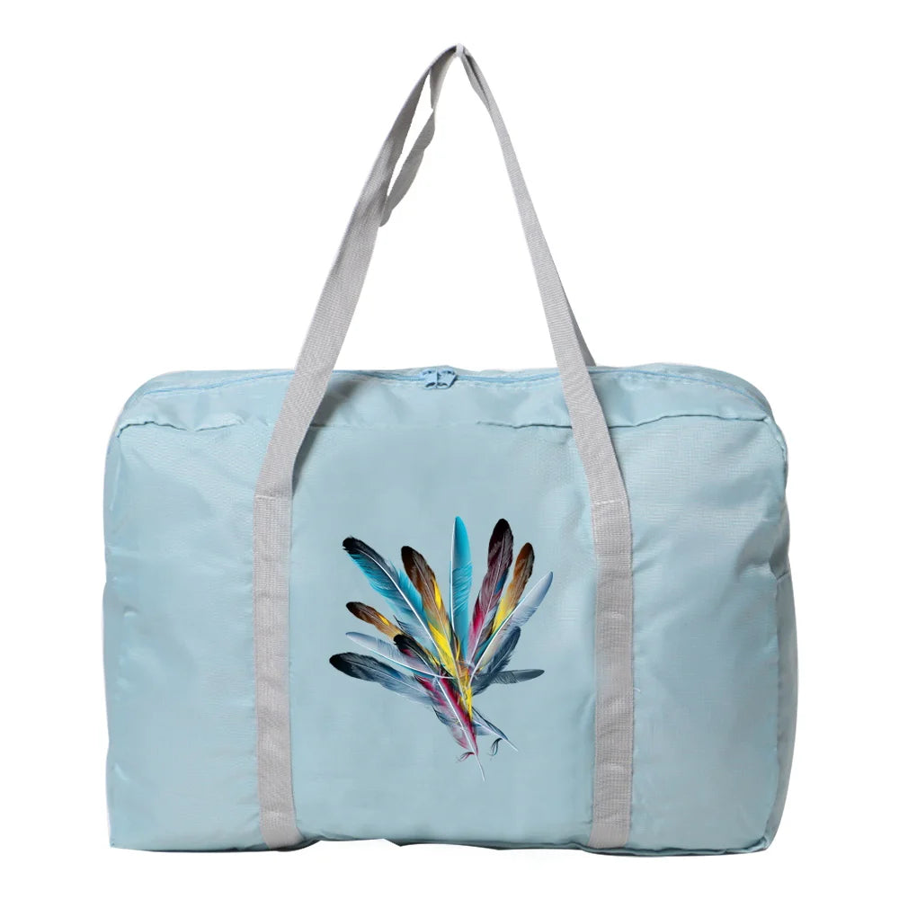 Nylon Foldable Feather Travel Bags Weekend Organizer Clothes Storage