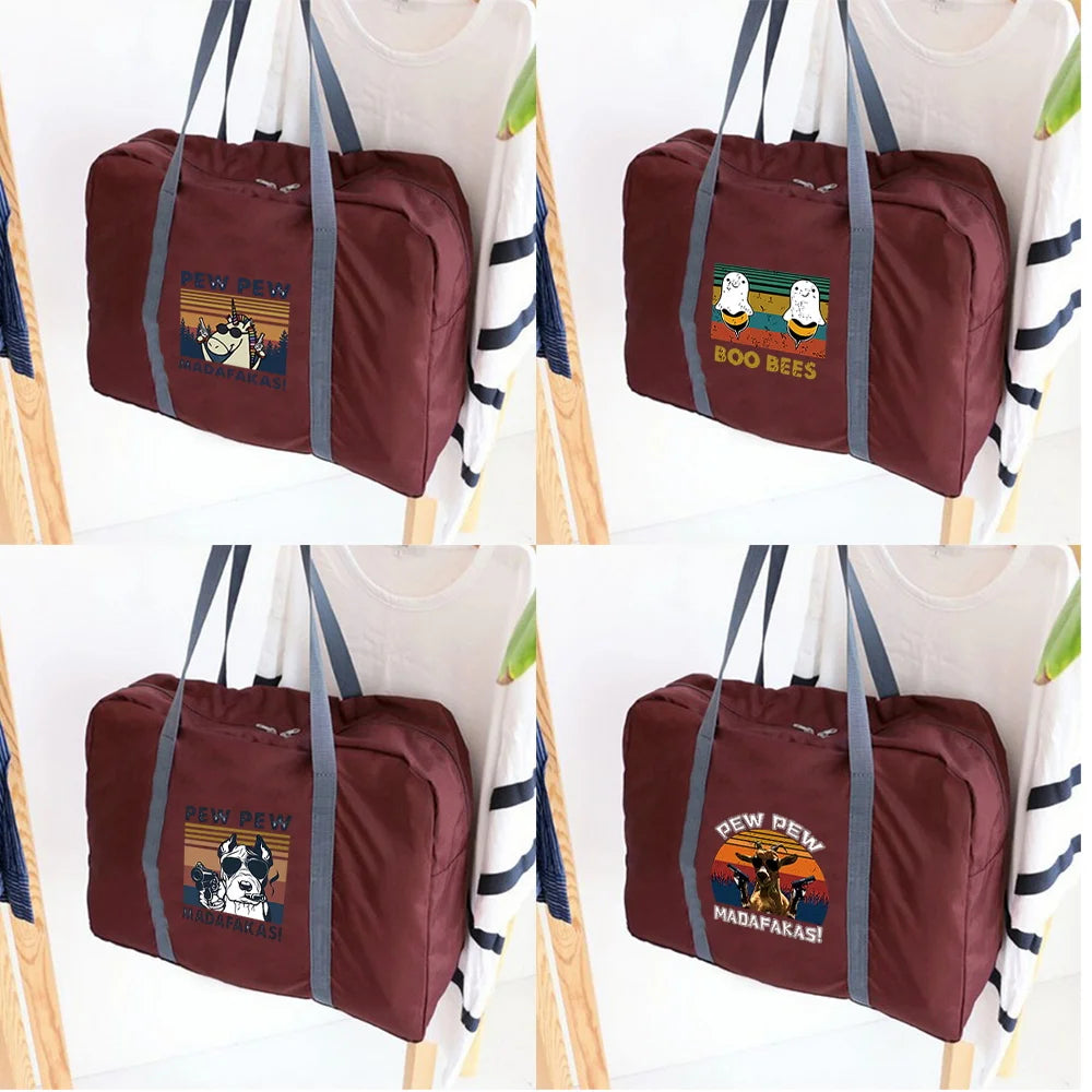 Nylon Foldable Travel Bags Unisex Large Capacity Luggage Handbag