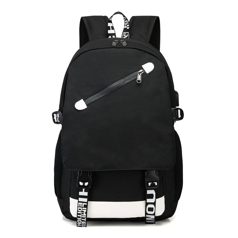 Nylon Kids School Backpacks Student Luminous Animation USB Charge High School Ba