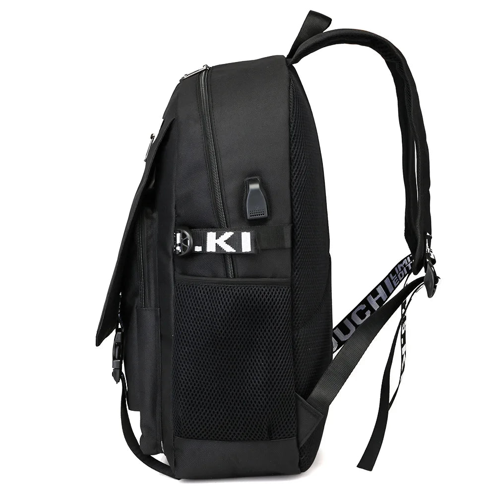 Nylon Kids School Backpacks Student Luminous Animation USB Charge High School Ba