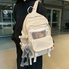Nylon Laptop Backpack Multi-Pocket School Bag Unisex