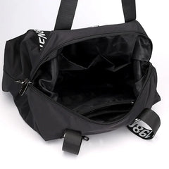 Nylon Large Capacity Shoulder Bag Women English Letter Handbag