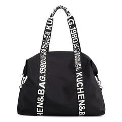 Nylon Large Capacity Shoulder Bag Women English Letter Handbag
