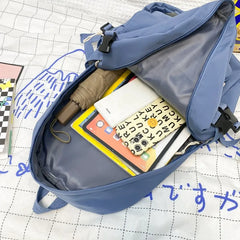 Nylon Large Capacity Women Backpack Waterproof Student School Bag For Girls