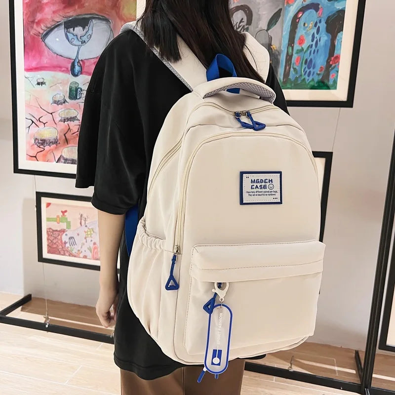 Nylon Letter Decals Laptop Capacity Female College Students Campus Backpack