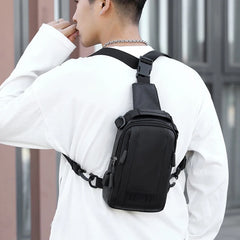 Nylon USB Charging Chest Bag Rucksack Travel Women Shoulder Backpack