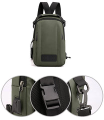 Nylon USB Charging Chest Bag Rucksack Travel Women Shoulder Backpack