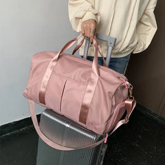 Nylon Travel Gym Bag with Dry and Wet Separation, Shoe Pocket, Yoga Mat Holder