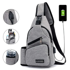 Nylon Chest Pack Crossbody Bag Casual Travel Rucksack Chest Bag
