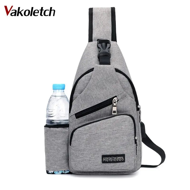 Nylon Chest Pack Crossbody Bag Casual Travel Rucksack Chest Bag