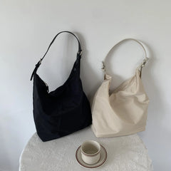 Nylon Shoulder Bag Large Capacity Handbag Shopping Bucket Bag