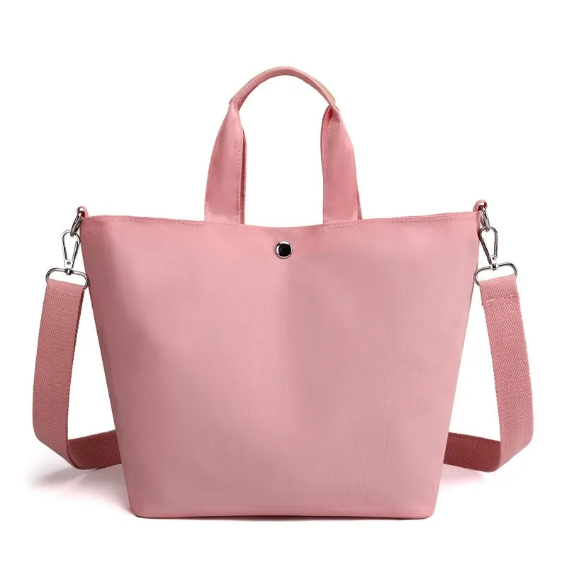 Nylon Shoulder Bag Vintage Shopping Zipper Student Bookbag Handbags Tote