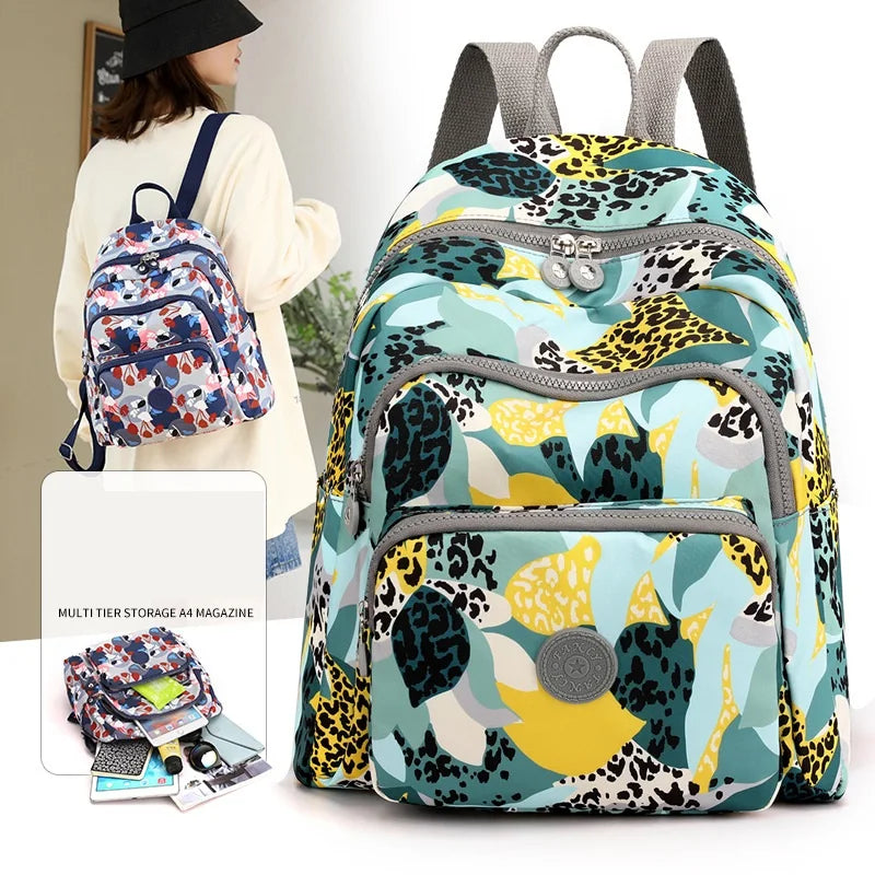 Waterproof Nylon Small Backpack for Women Lightweight Travel Bagpack