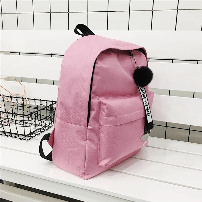 Small Fresh Leaf Print Schoolbag for Women, Nylon Student Backpack