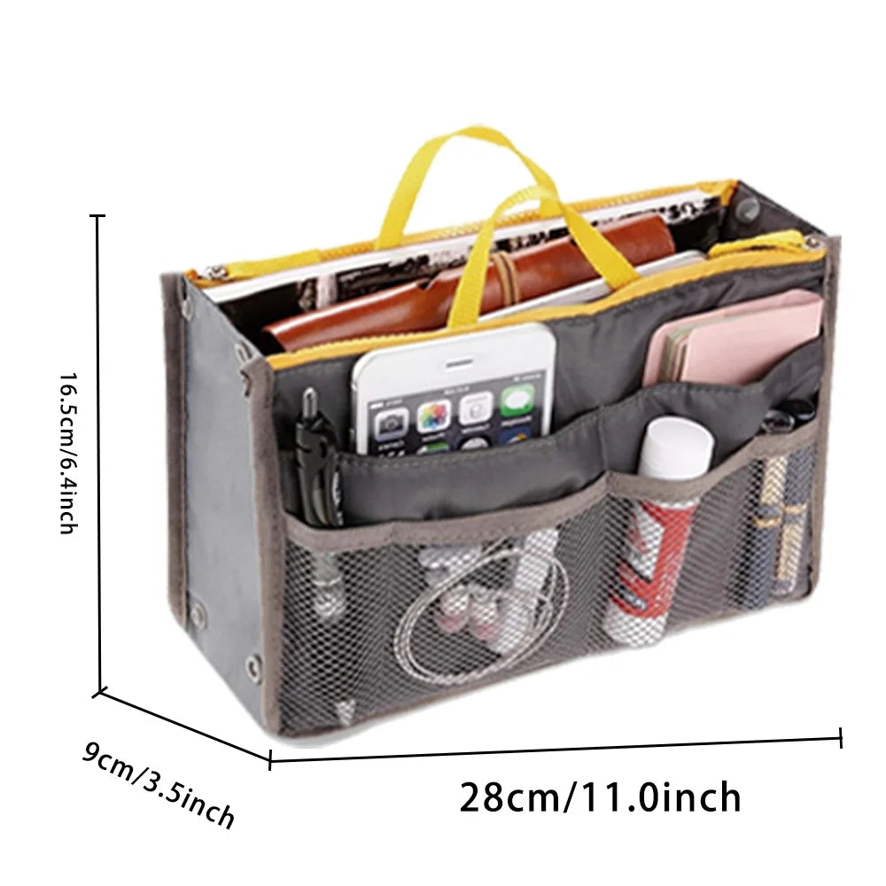 Nylon Travel Organizer Insert Bag Large Liner Lady Makeup Storage