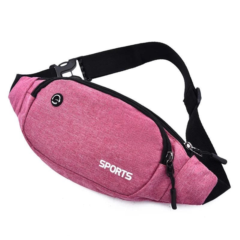 Men's Nylon Waist Pack Fanny Pack Money Belt Hip Bag for Mobile Phone