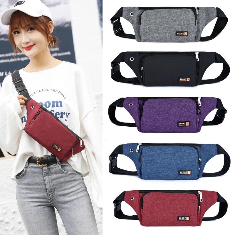 Women's Nylon Waist Packs Laser Chest Phone Pouch