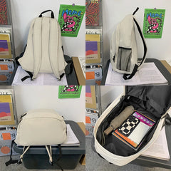Nylon Waterproof Solid Women Backpack Harajuku Girls Shoulder Bags