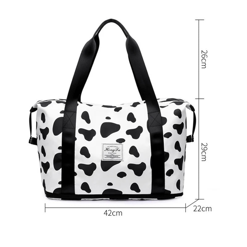 Nylon Waterproof Travel Handbag for Women Large Capacity Gym Bag
