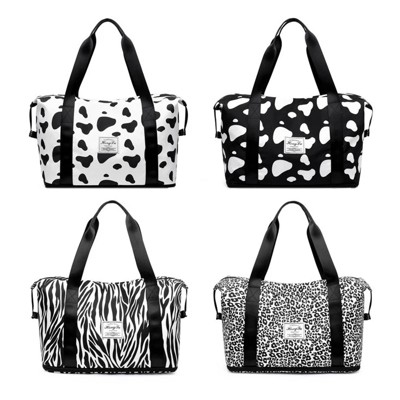 Nylon Waterproof Travel Handbag for Women Large Capacity Gym Bag