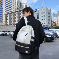 Nylon Waterproof Women Backpack Contrast Travel Backpack