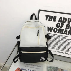 Nylon Waterproof Women Backpack Contrast Travel Backpack