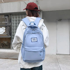 Nylon Waterproof Women Backpack Laptop Backpacks Large Capacity Student School B
