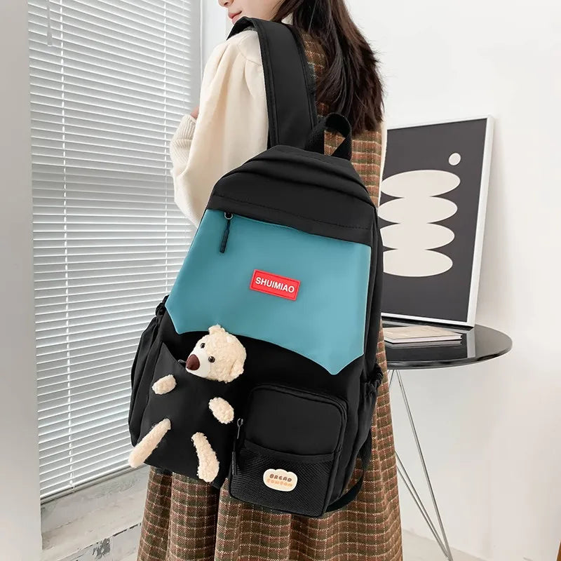 Nylon Waterproof Women Backpack Japanese School Bag For Girls