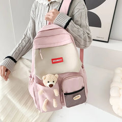 Nylon Waterproof Women Backpack Japanese School Bag For Girls